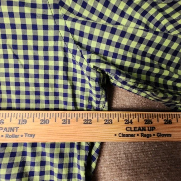 BUGATCHI UOMO Mens Gingham Check Long Sleeve Button Down Shirt Green Navy Blue - Picture 3 of 8